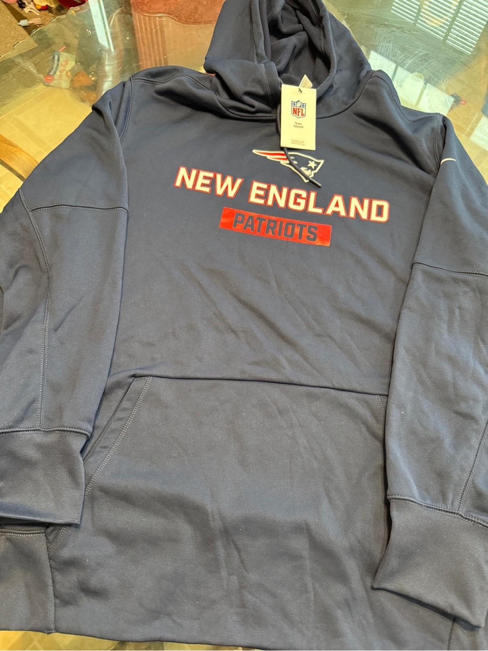 Nike Navy New England Patriots Crewneck Hoodie